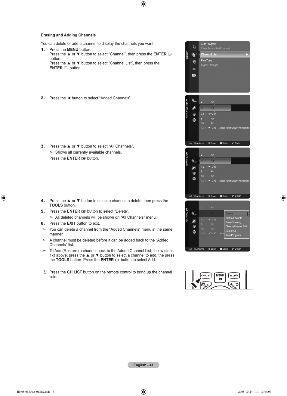 Samsung LN32A620A1FXZA User Manual | Page 43 / 263