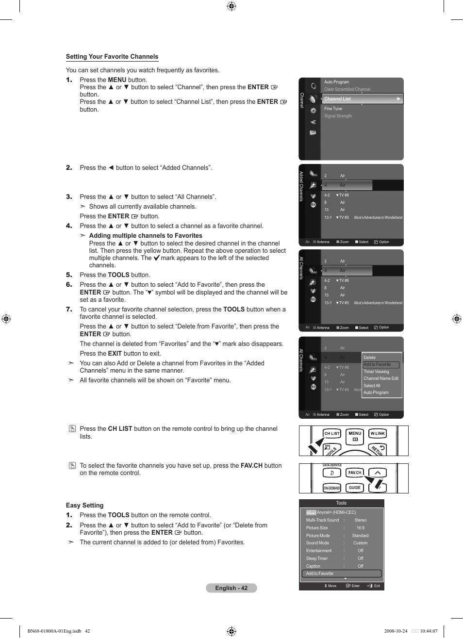 Samsung LN32A620A1FXZA User Manual | Page 44 / 263