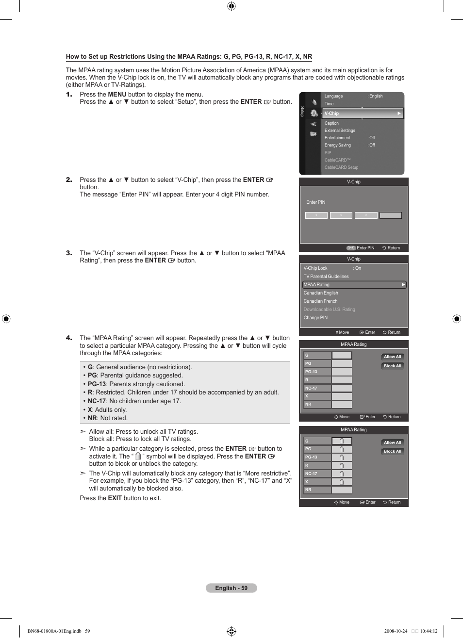 Samsung LN32A620A1FXZA User Manual | Page 61 / 263