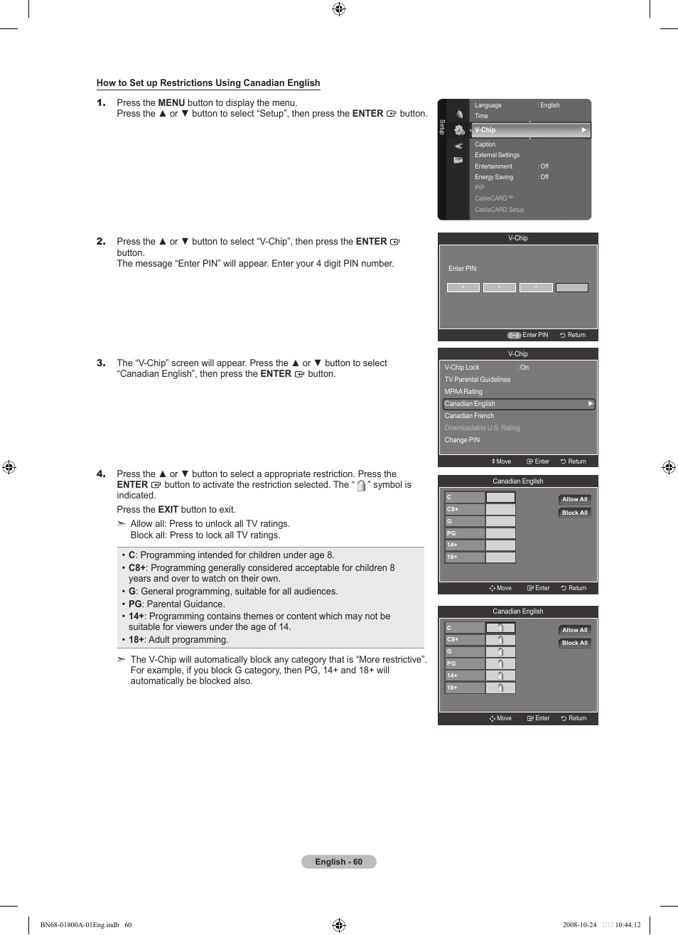 Samsung LN32A620A1FXZA User Manual | Page 62 / 263