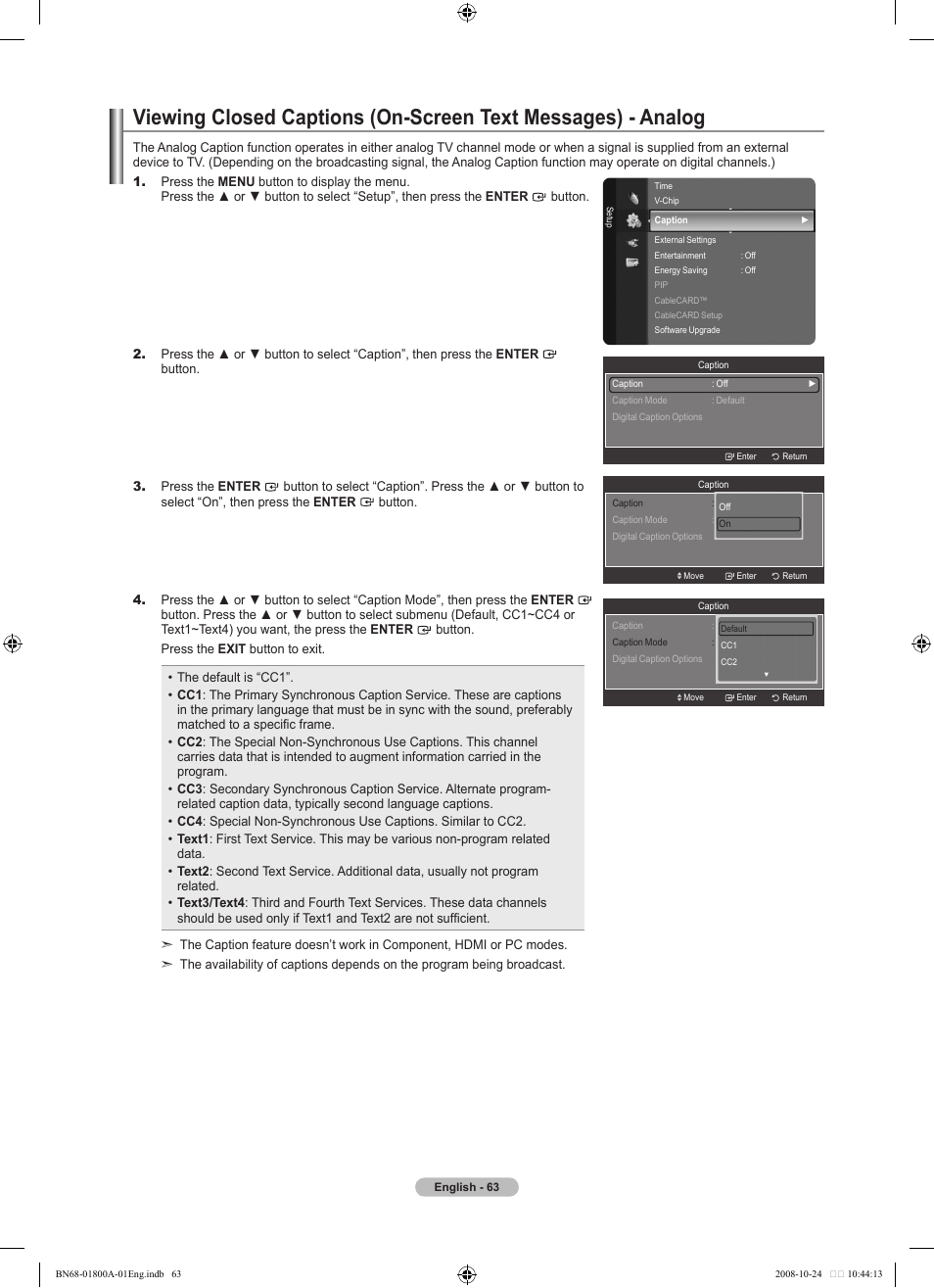 Samsung LN32A620A1FXZA User Manual | Page 65 / 263