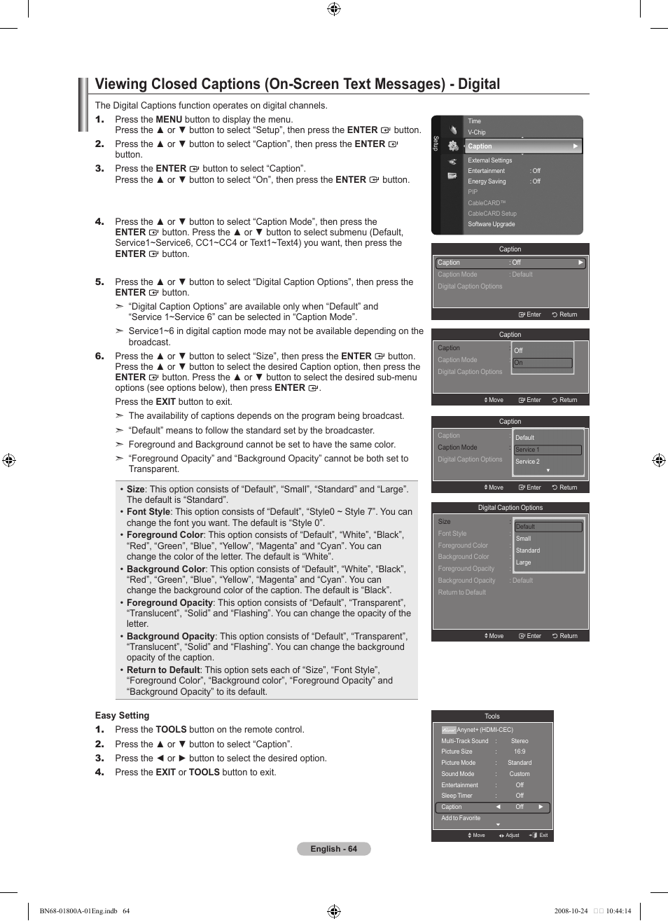 Samsung LN32A620A1FXZA User Manual | Page 66 / 263
