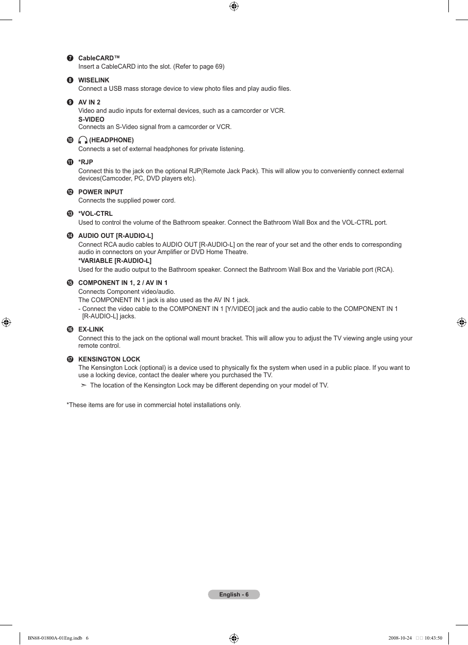 Samsung LN32A620A1FXZA User Manual | Page 8 / 263