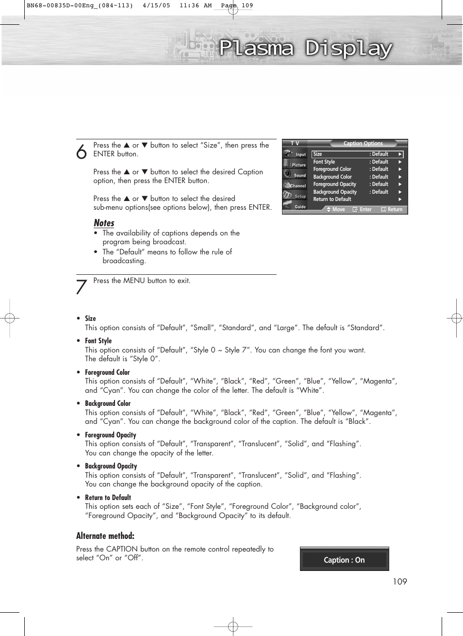 Alternate method | Samsung SPR4212X-XAC User Manual | Page 109 / 144