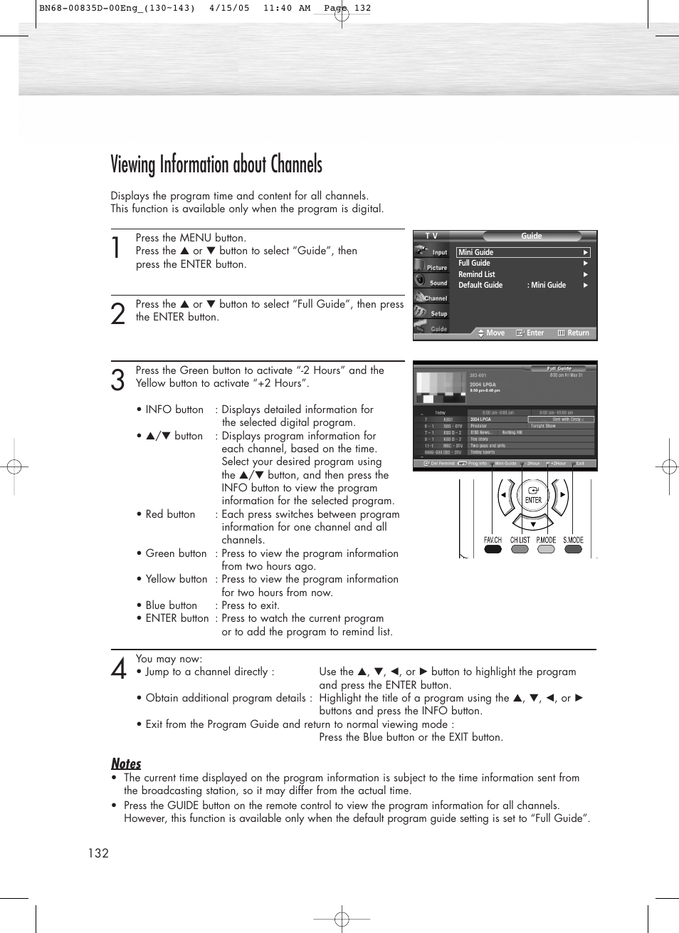 Viewing information about channels | Samsung SPR4212X-XAC User Manual | Page 132 / 144