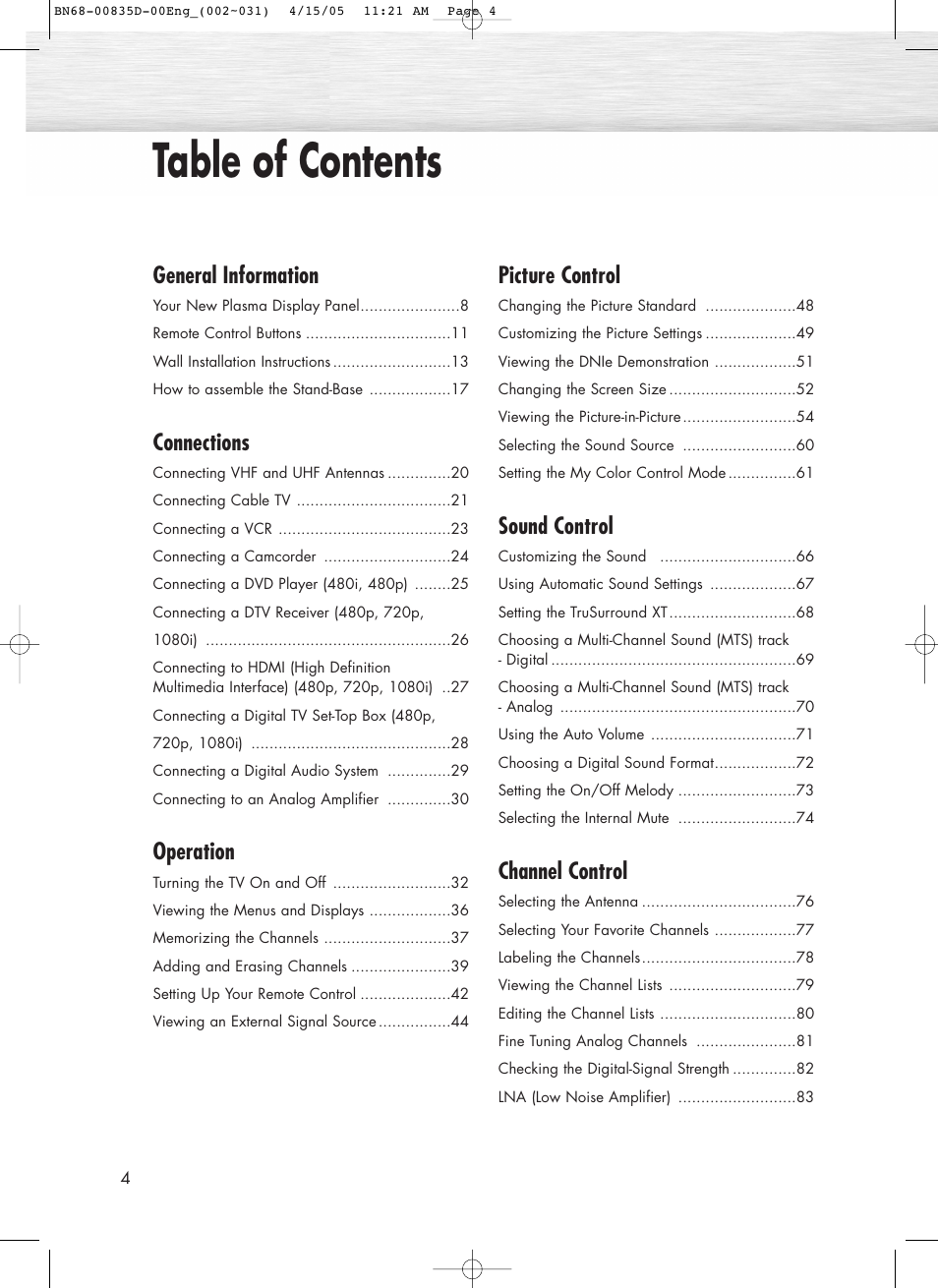 Samsung SPR4212X-XAC User Manual | Page 4 / 144