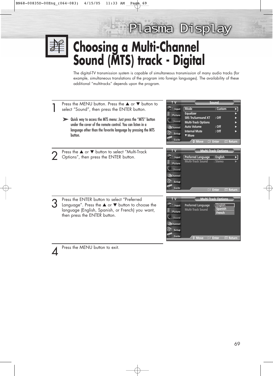 Samsung SPR4212X-XAC User Manual | Page 69 / 144