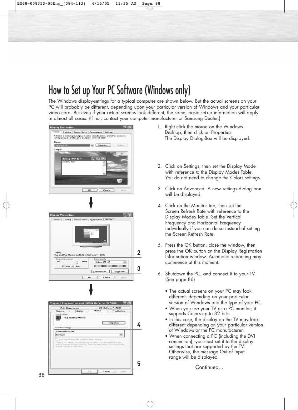 How to set up your pc software (windows only) | Samsung SPR4212X-XAC User Manual | Page 88 / 144