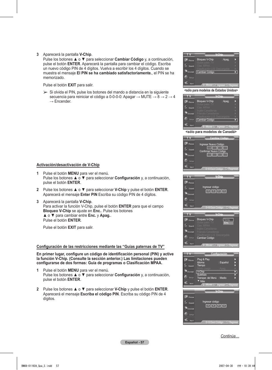 Continúa | Samsung HPT4234X-XAA User Manual | Page 125 / 136