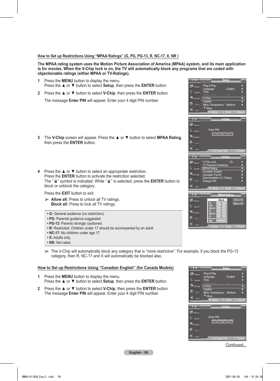 Symbol is indicated. while | Samsung HPT4234X-XAA User Manual | Page 59 / 136