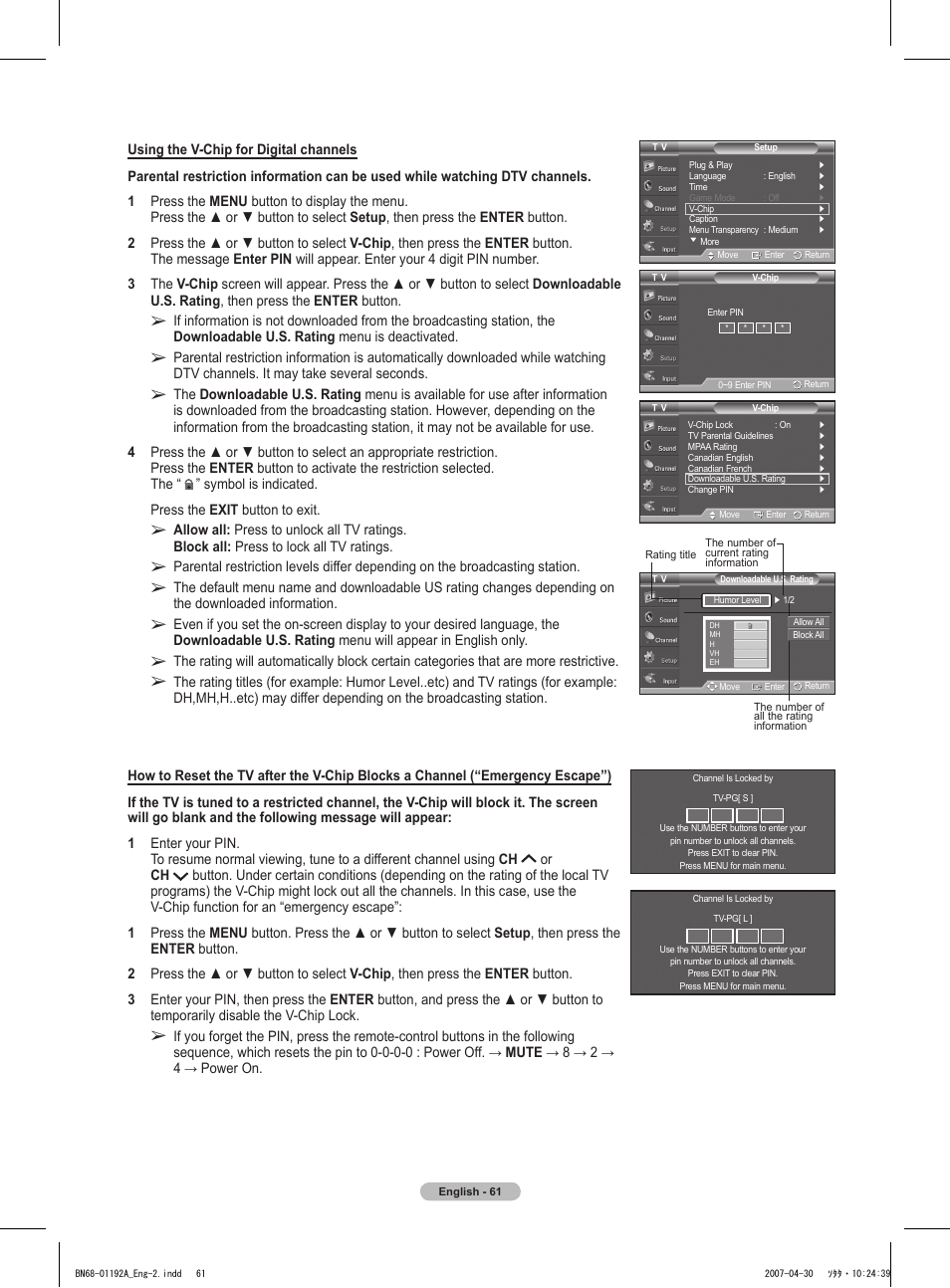 Samsung HPT4234X-XAA User Manual | Page 61 / 136