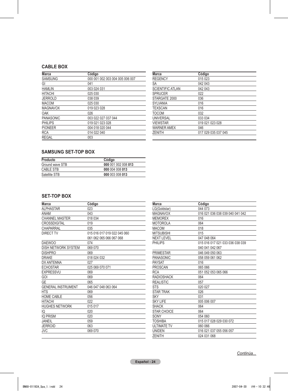 Cable box, Set-top box, Samsung set-top box | Samsung HPT4234X-XAA User Manual | Page 92 / 136