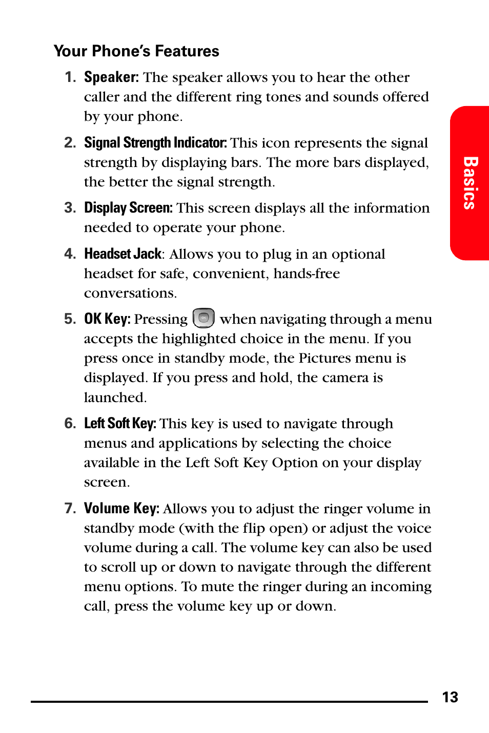 Your phone’s features, Basics | Samsung SPH-A740DSSXAR User Manual | Page 21 / 94
