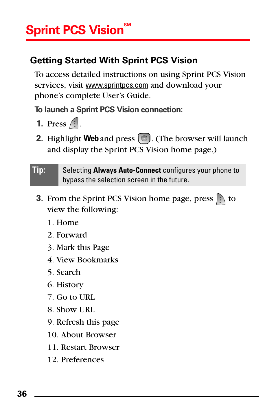 Getting started with sprint pcs vision, Sprint pcs vision | Samsung SPH-A740DSSXAR User Manual | Page 44 / 94