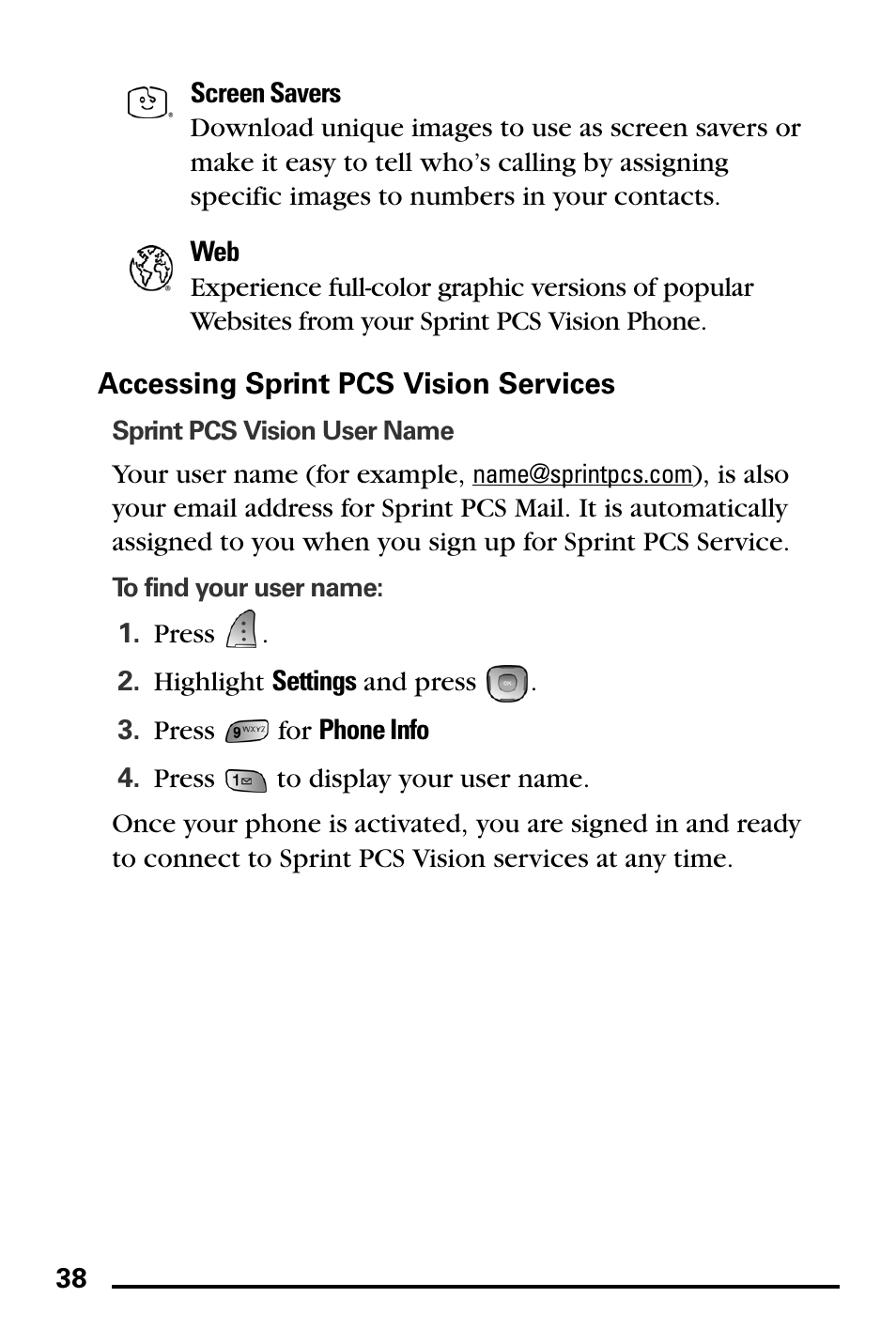 Accessing sprint pcs vision services | Samsung SPH-A740DSSXAR User Manual | Page 46 / 94
