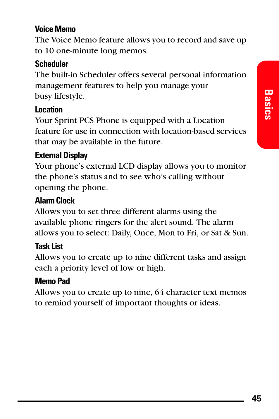 Basics | Samsung SPH-A740DSSXAR User Manual | Page 53 / 94