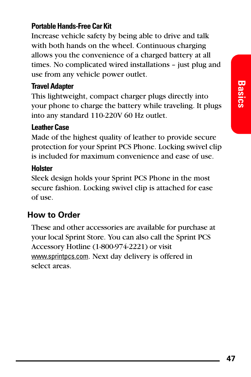 How to order, Basics | Samsung SPH-A740DSSXAR User Manual | Page 55 / 94