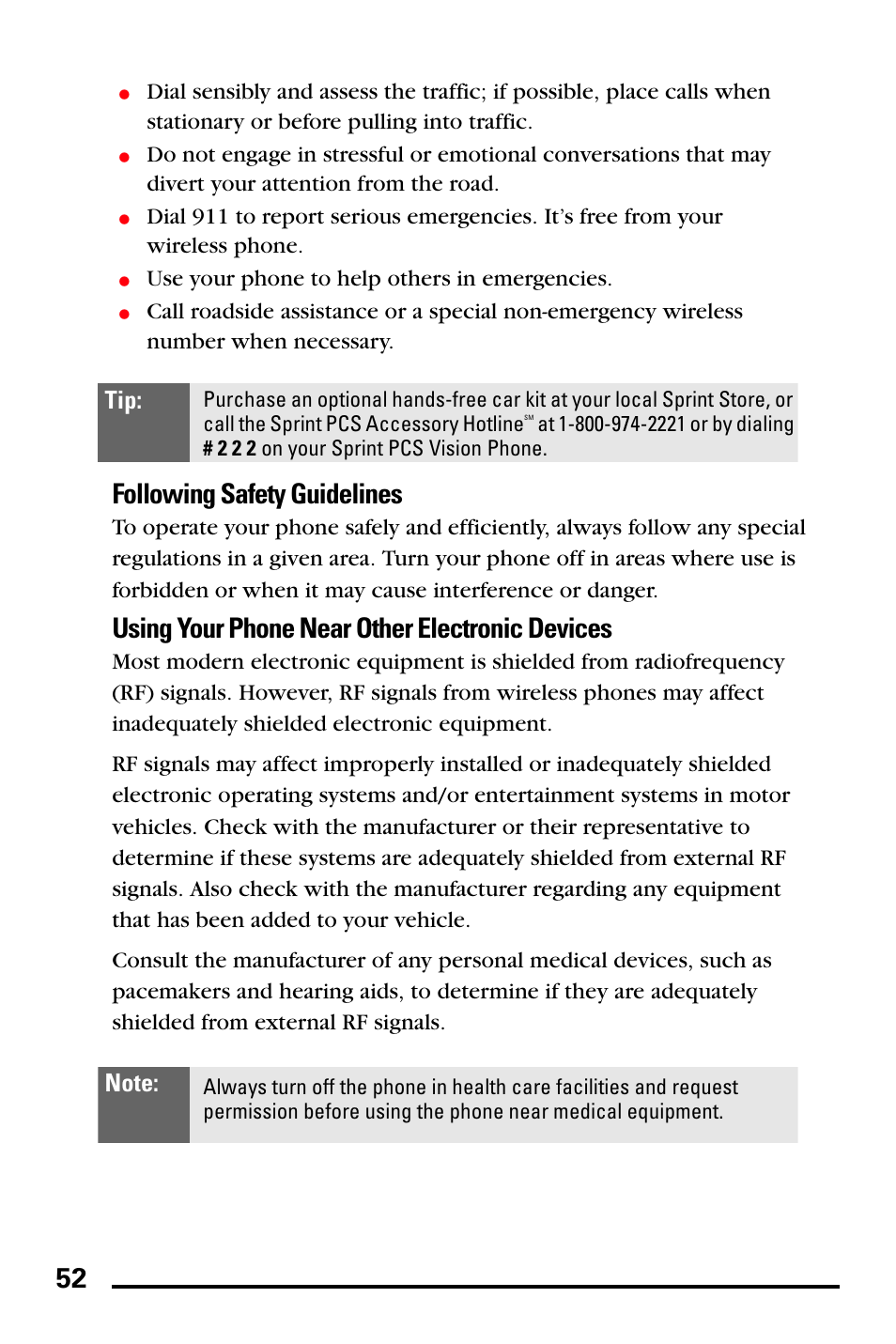 Following safety guidelines, Using your phone near other electronic devices | Samsung SPH-A740DSSXAR User Manual | Page 60 / 94