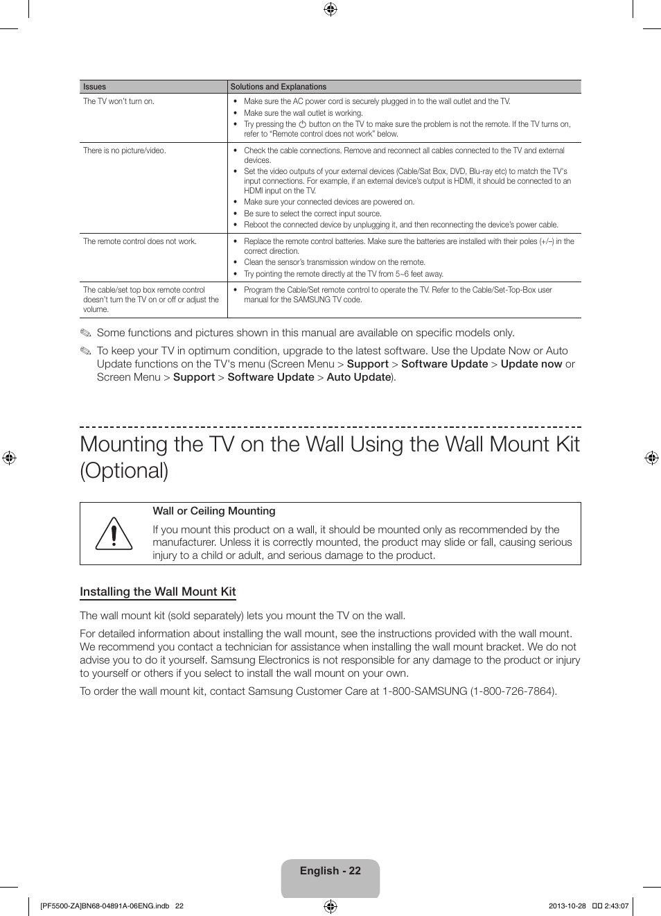 Samsung PN60F5500AFXZA User Manual | Page 22 / 33