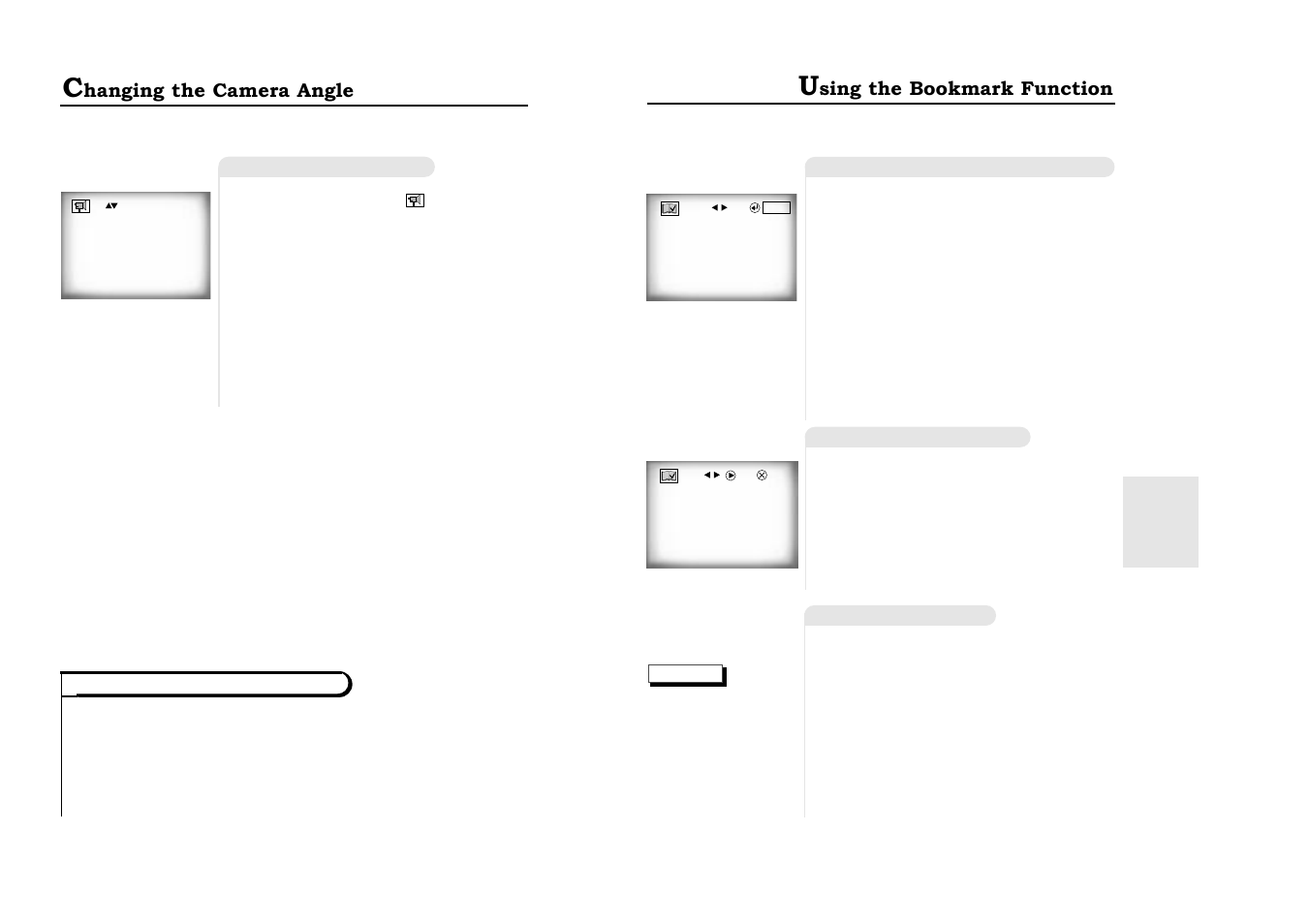 Changing the camera angle, Using the bookmark function | Samsung DVD-511-XAA User Manual | Page 13 / 19