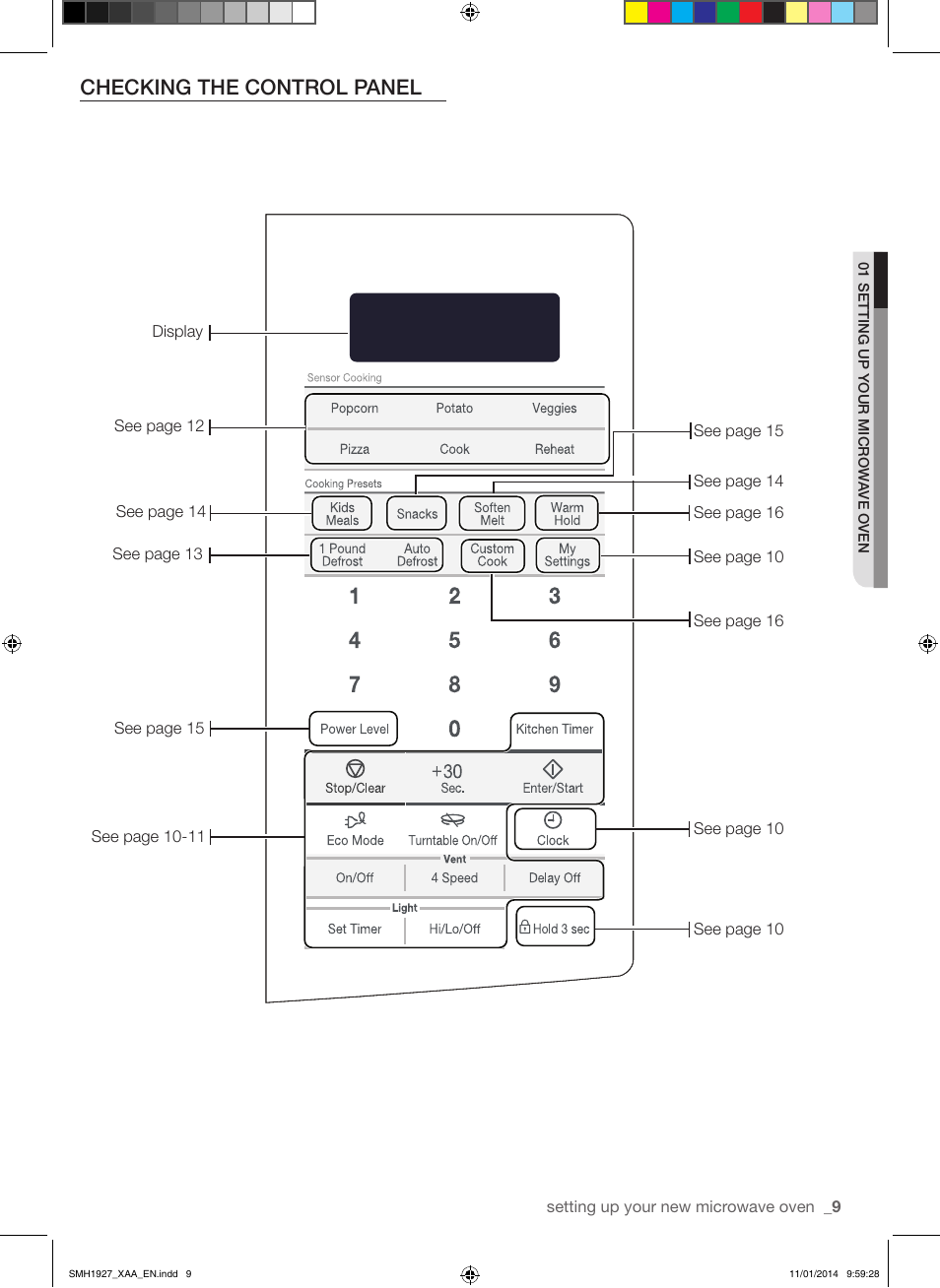 Checking the control panel | Samsung SMH1927B-XAA User Manual | Page 9 / 26