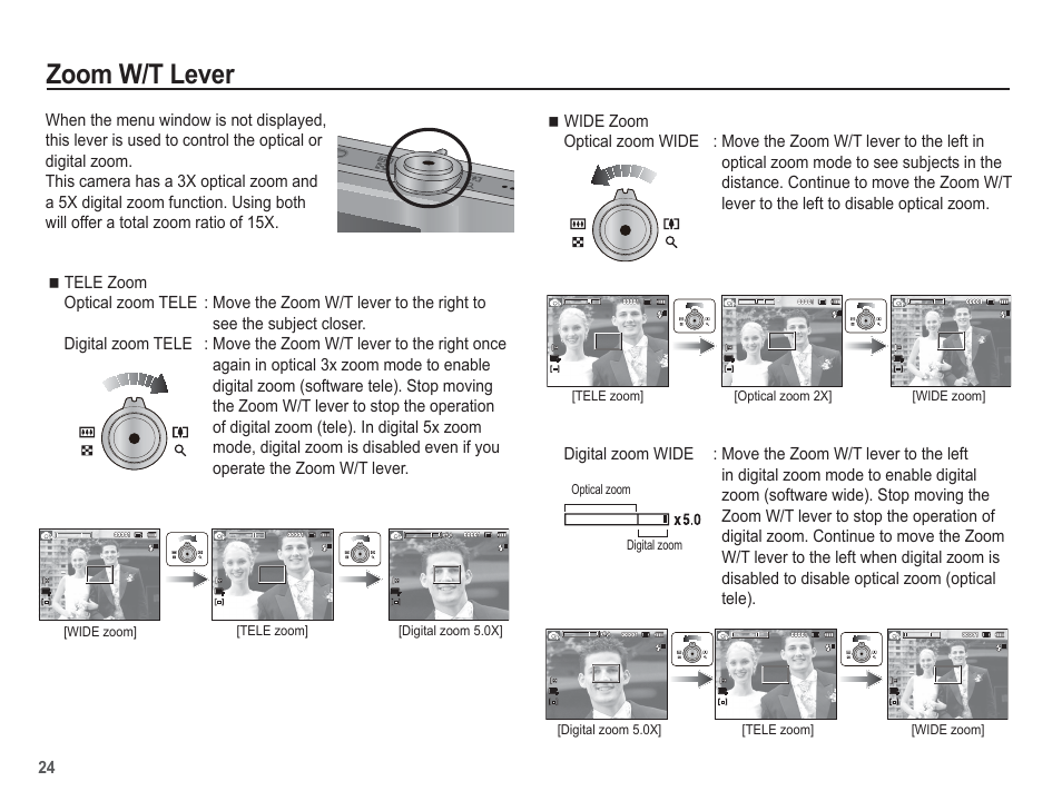 Zoom w/t lever | Samsung EC-TL100BBP-US User Manual | Page 25 / 106