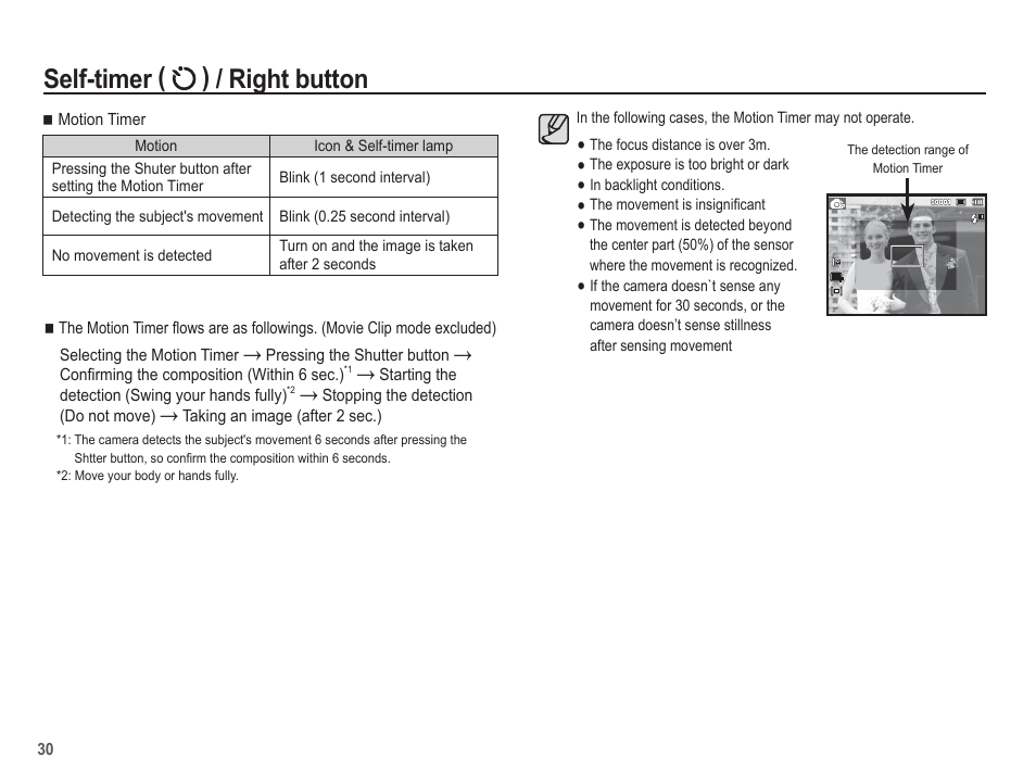Self-timer ( ) / right button | Samsung EC-TL100BBP-US User Manual | Page 31 / 106