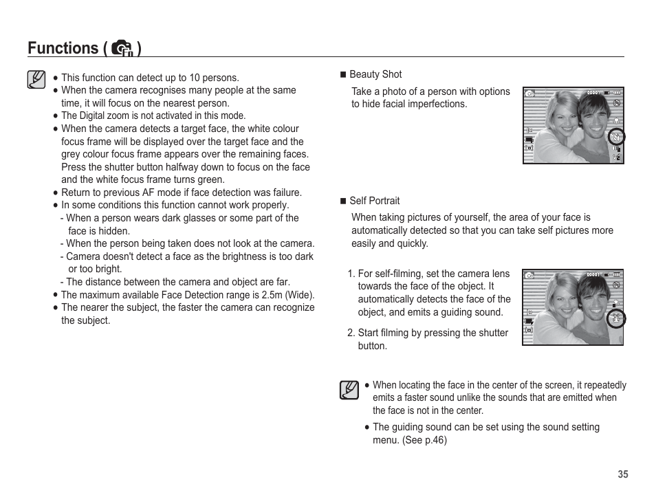 Functions ( ) | Samsung EC-TL100BBP-US User Manual | Page 36 / 106