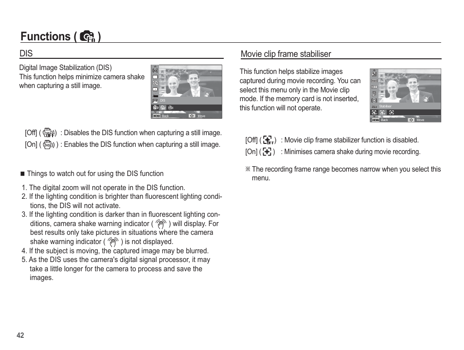 Functions ( ) | Samsung EC-TL100BBP-US User Manual | Page 43 / 106