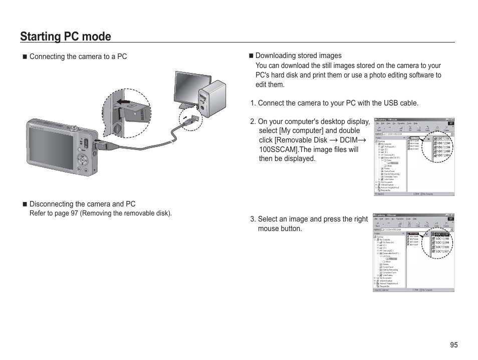 Starting pc mode | Samsung EC-TL100BBP-US User Manual | Page 96 / 106