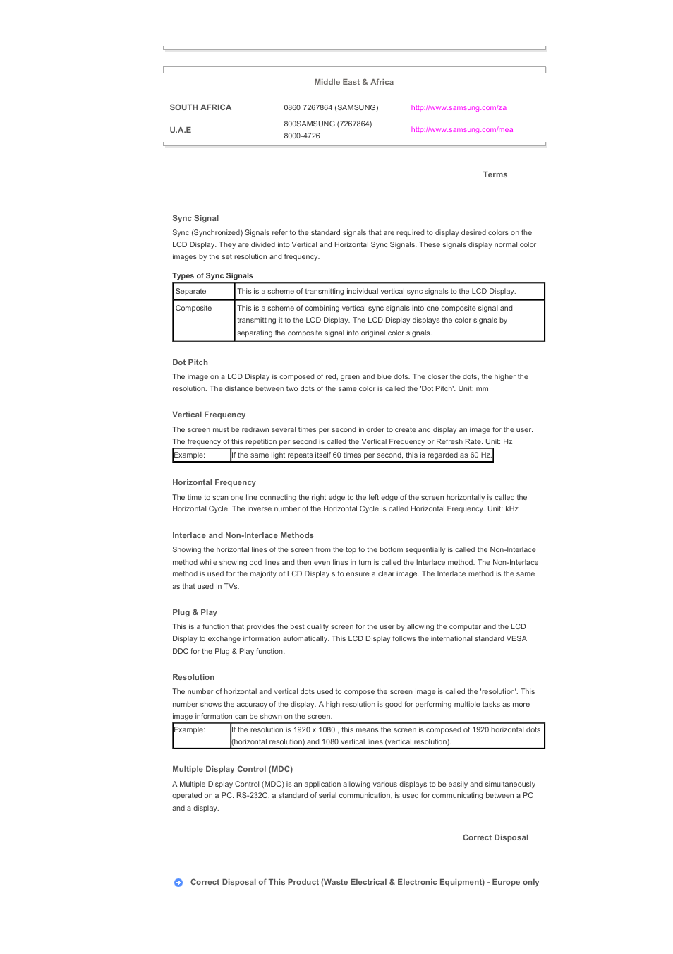 Terms | Samsung LS57BPHNB-XAA User Manual | Page 79 / 80