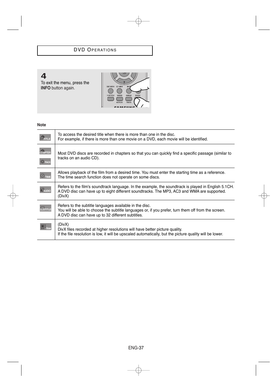 D v d o | Samsung DVD-V9650-XAA User Manual | Page 37 / 96