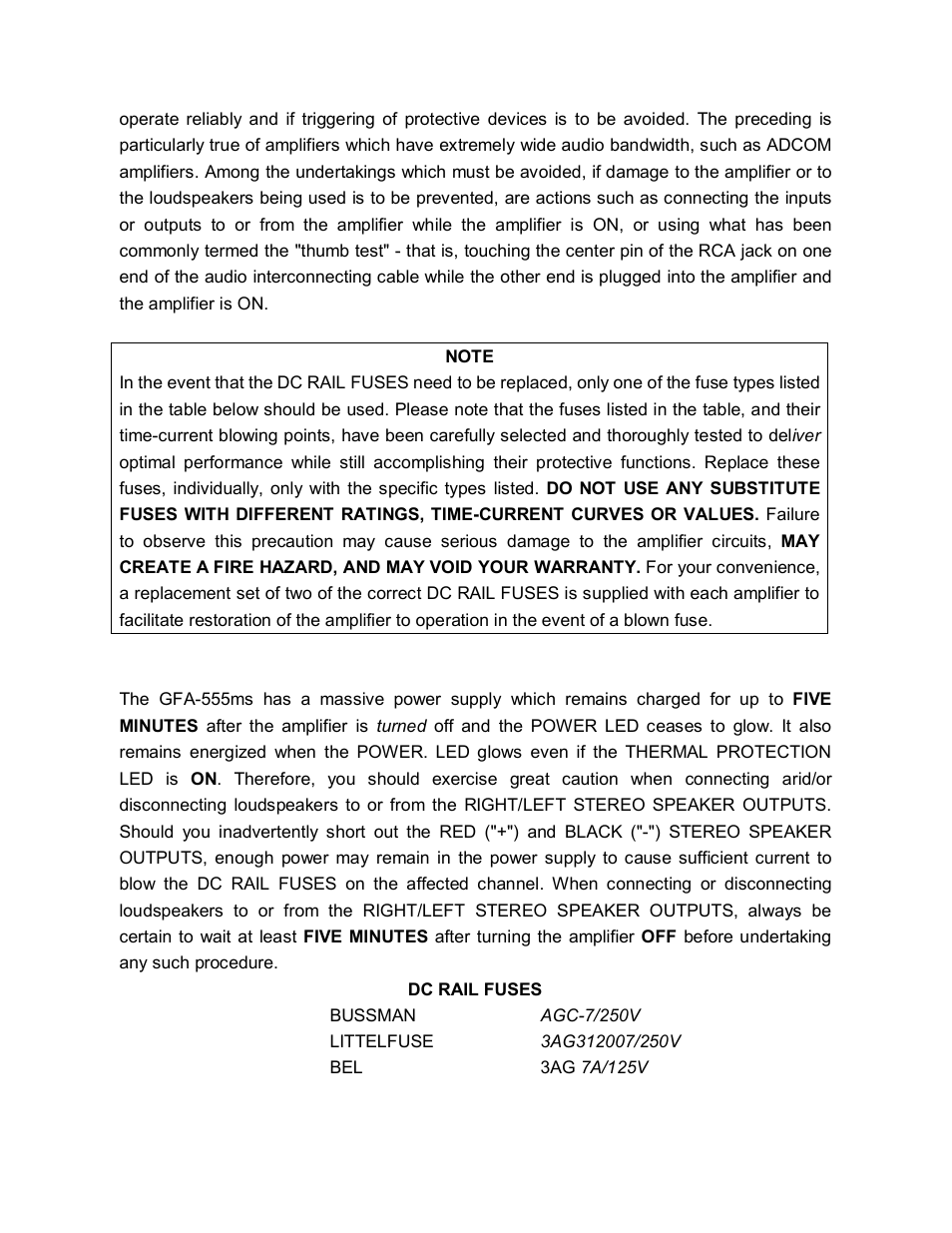 Adcom GFA-555MS User Manual | Page 12 / 22