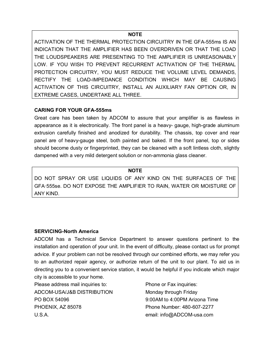 Adcom GFA-555MS User Manual | Page 17 / 22