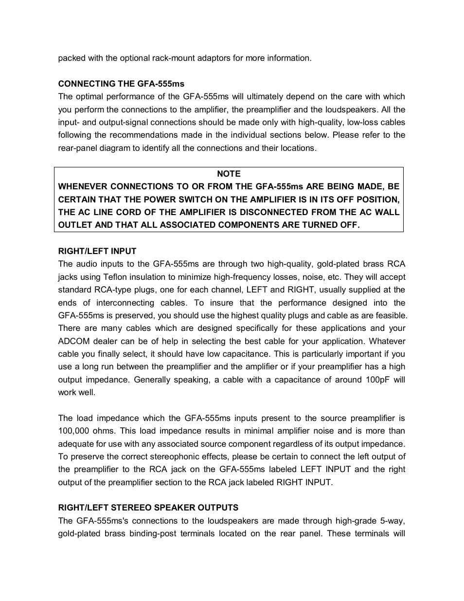 Adcom GFA-555MS User Manual | Page 6 / 22