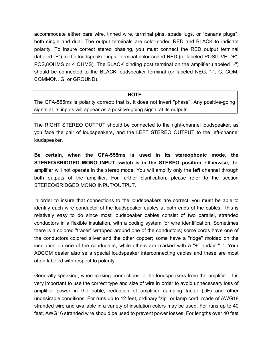 Adcom GFA-555MS User Manual | Page 7 / 22