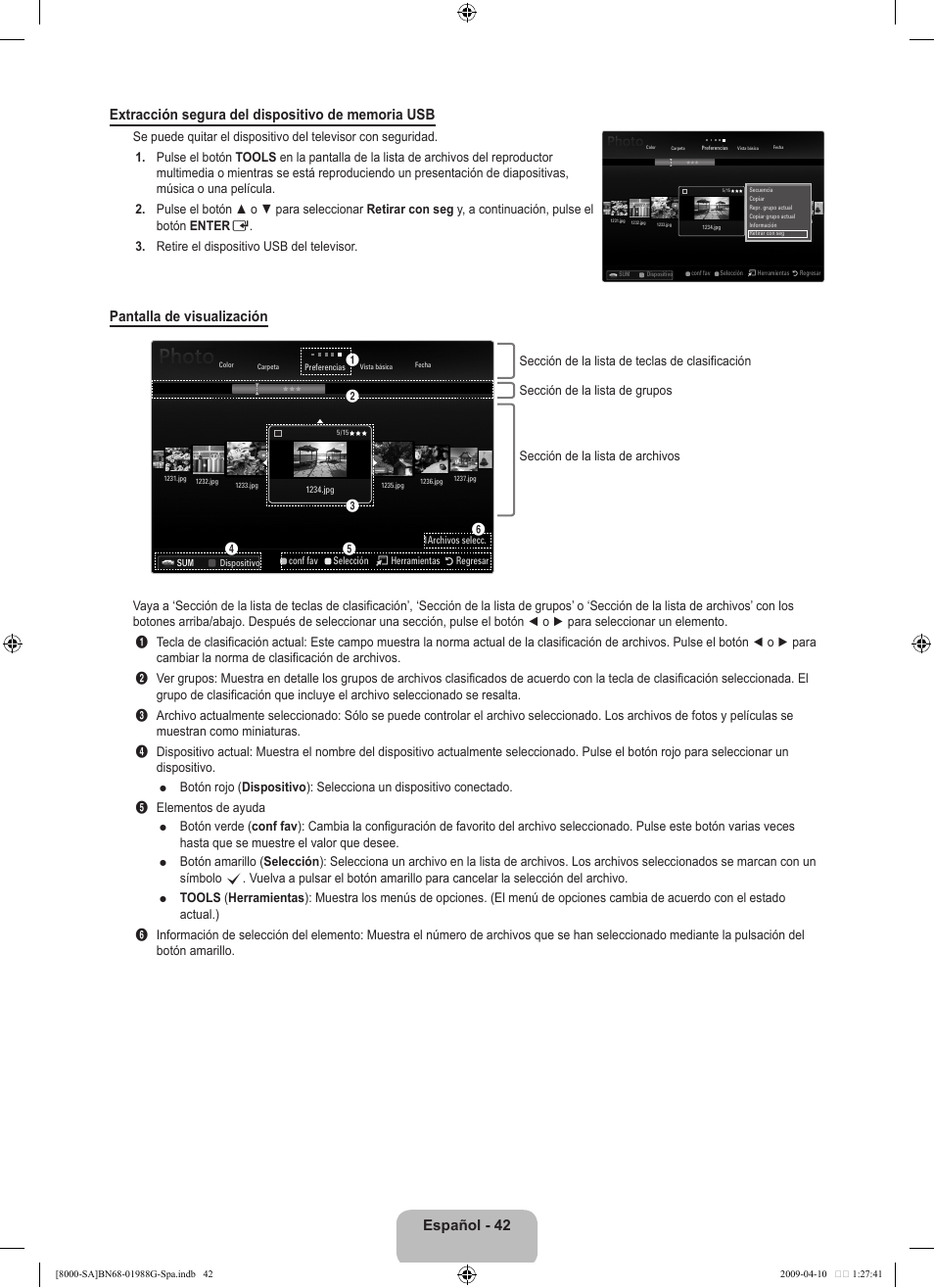 Pantalla de visualización | Samsung UN55B8000XFXZA User Manual | Page 140 / 181