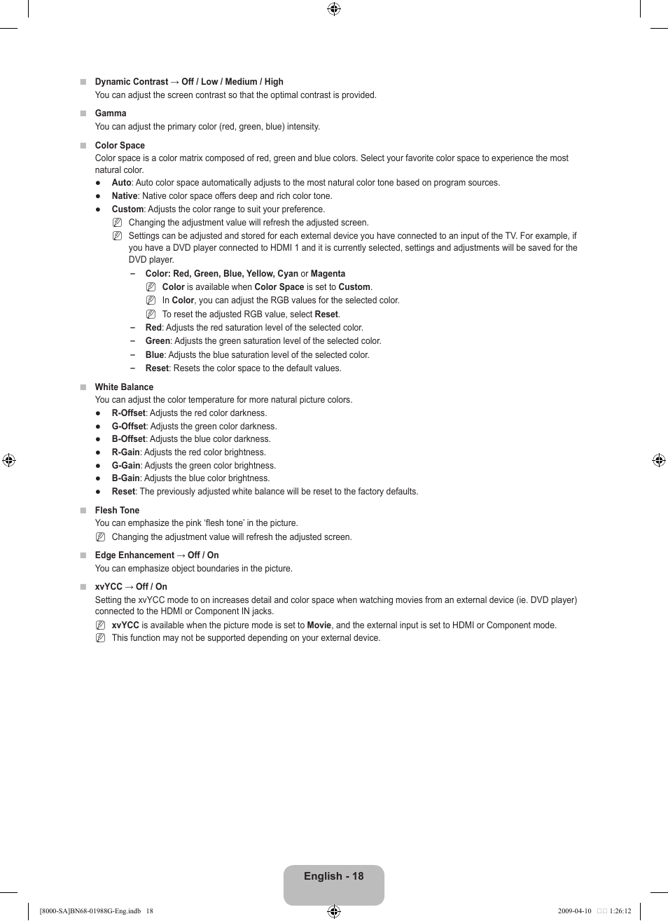 Samsung UN55B8000XFXZA User Manual | Page 20 / 181