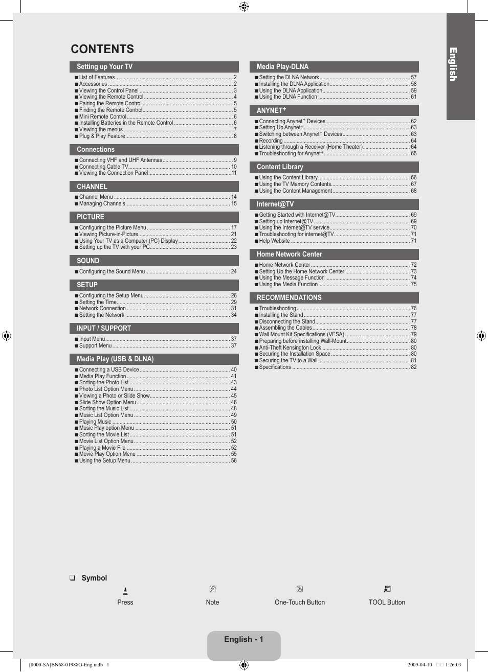 Samsung UN55B8000XFXZA User Manual | Page 3 / 181