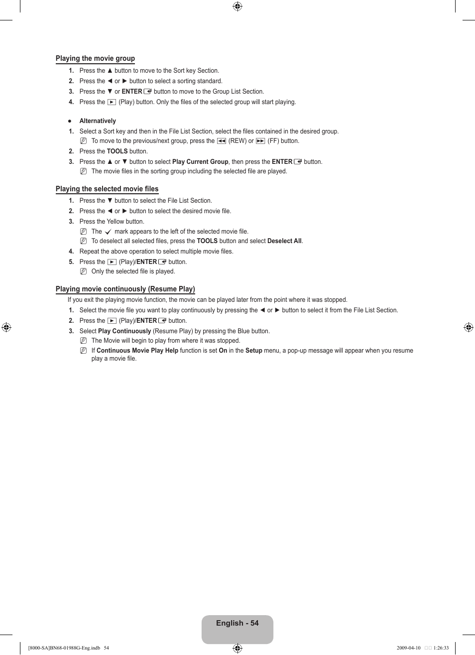 Samsung UN55B8000XFXZA User Manual | Page 56 / 181