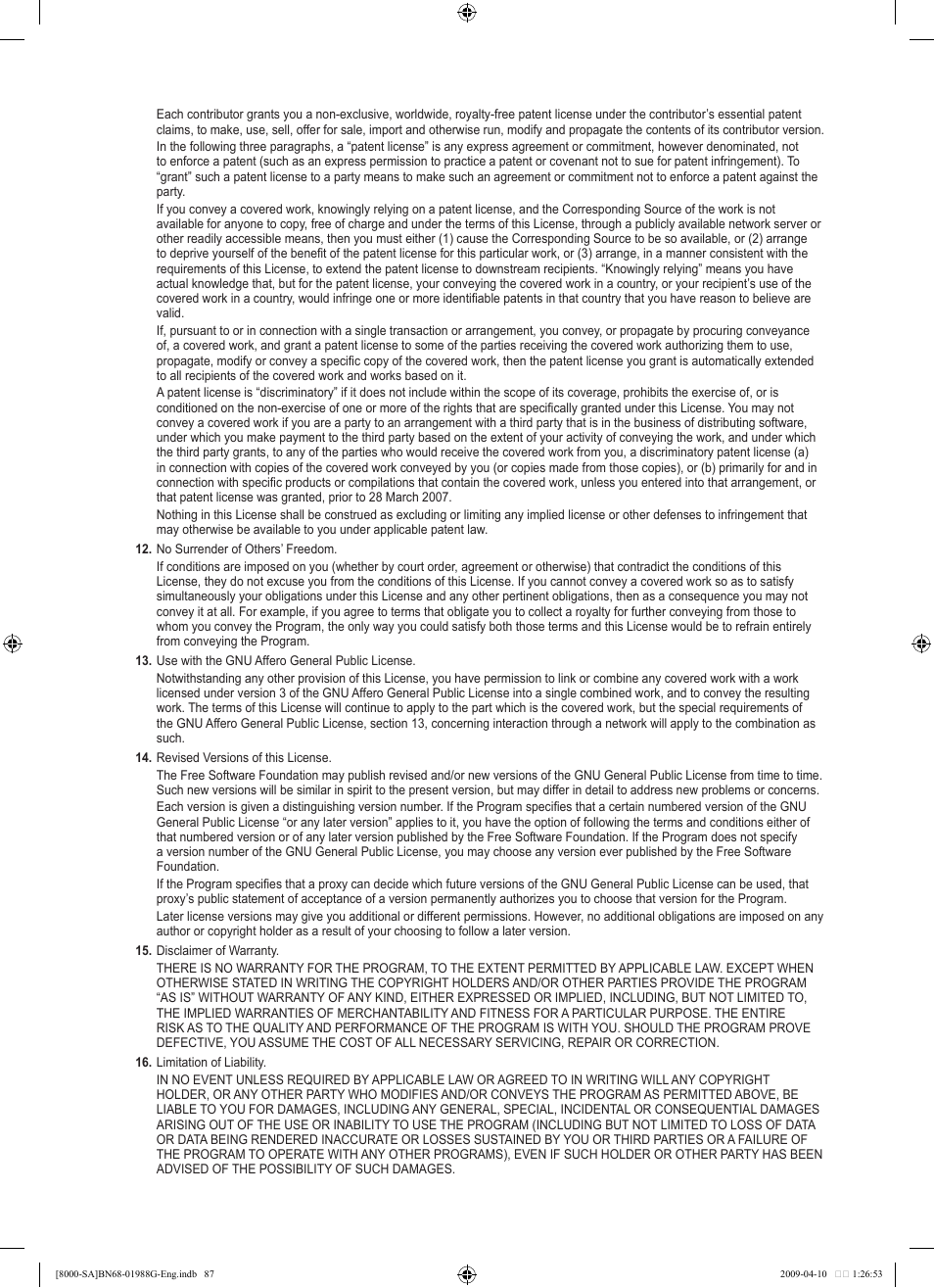 Samsung UN55B8000XFXZA User Manual | Page 89 / 181