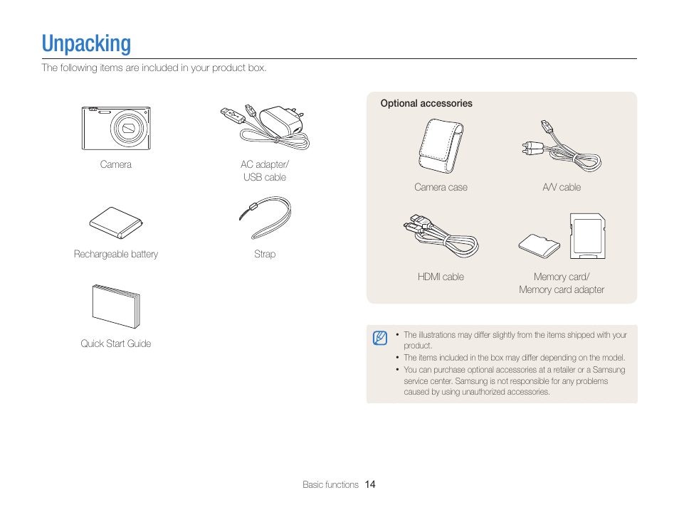 Unpacking | Samsung EC-MV900FBPWUS User Manual | Page 15 / 173