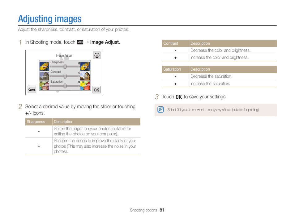 Adjusting images | Samsung EC-MV900FBPWUS User Manual | Page 82 / 173