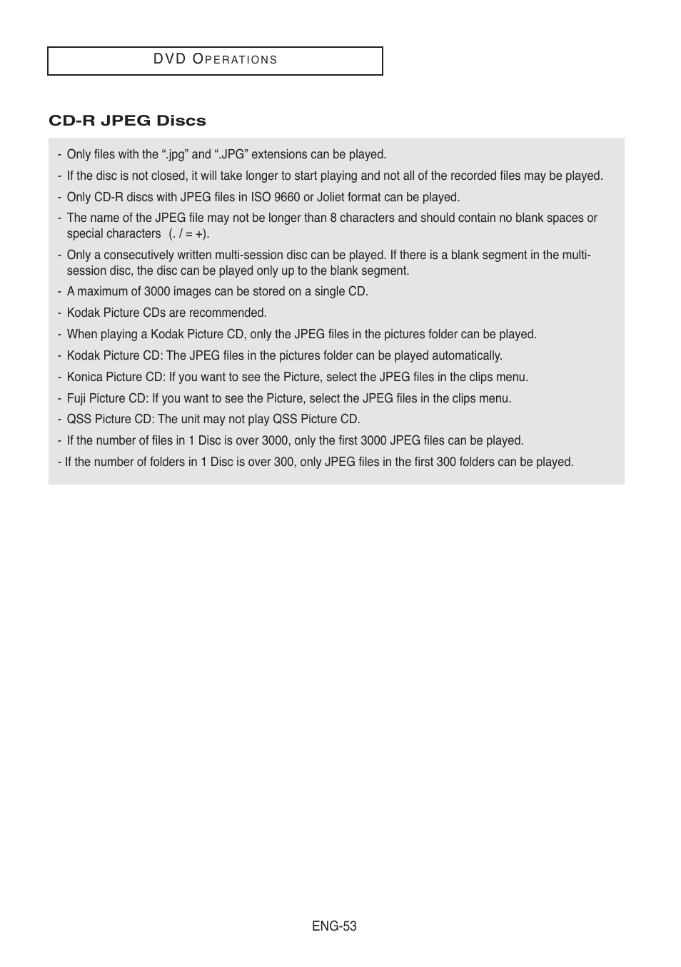 Cd-r jpeg discs | Samsung DVD-V5500-XAA User Manual | Page 53 / 86