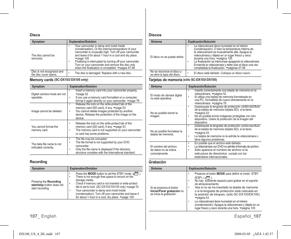 Samsung SC-DX103-XAA User Manual | Page 113 / 120