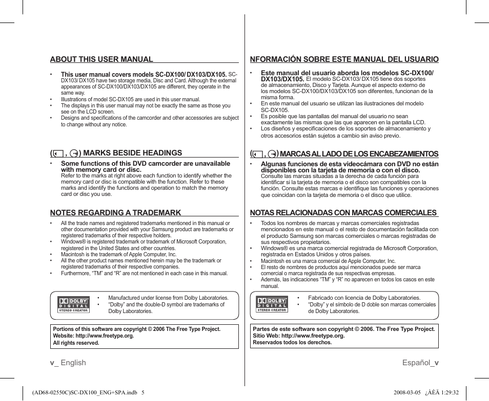 Samsung SC-DX103-XAA User Manual | Page 5 / 120