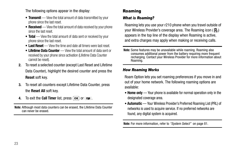 Roaming, What is roaming, How roaming works | Samsung SCH-R210LSAUSC User Manual | Page 26 / 112
