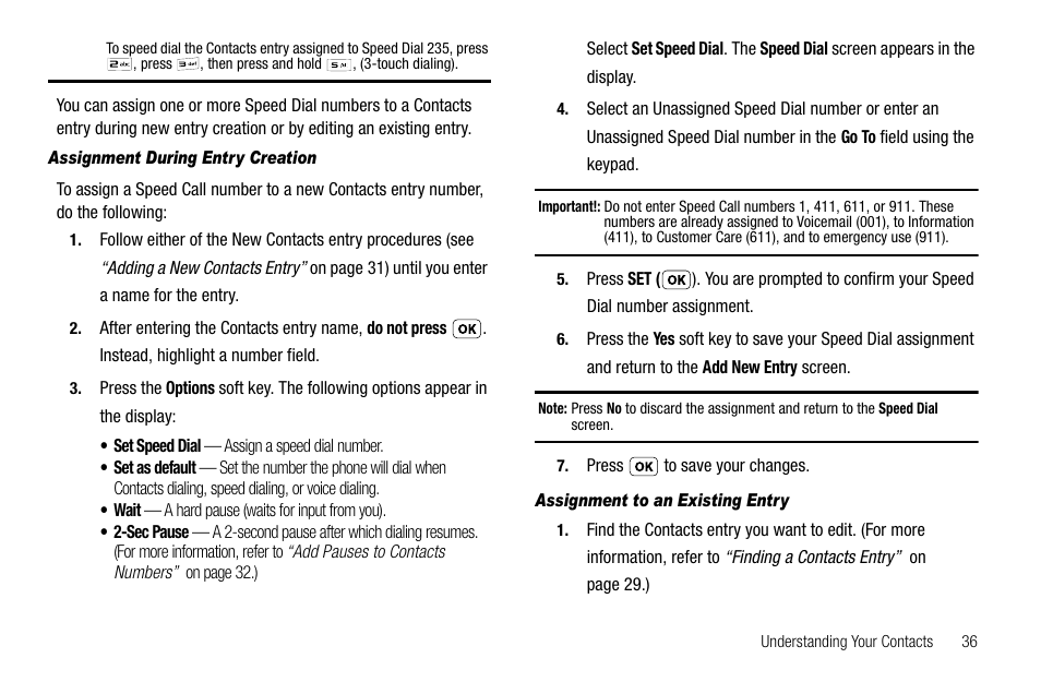 Assignment during entry creation, Assignment to an existing entry | Samsung SCH-R210LSAUSC User Manual | Page 39 / 112
