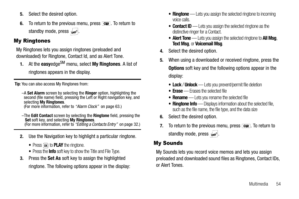 My ringtones, My sounds, My ringtones my sounds | Samsung SCH-R210LSAUSC User Manual | Page 57 / 112