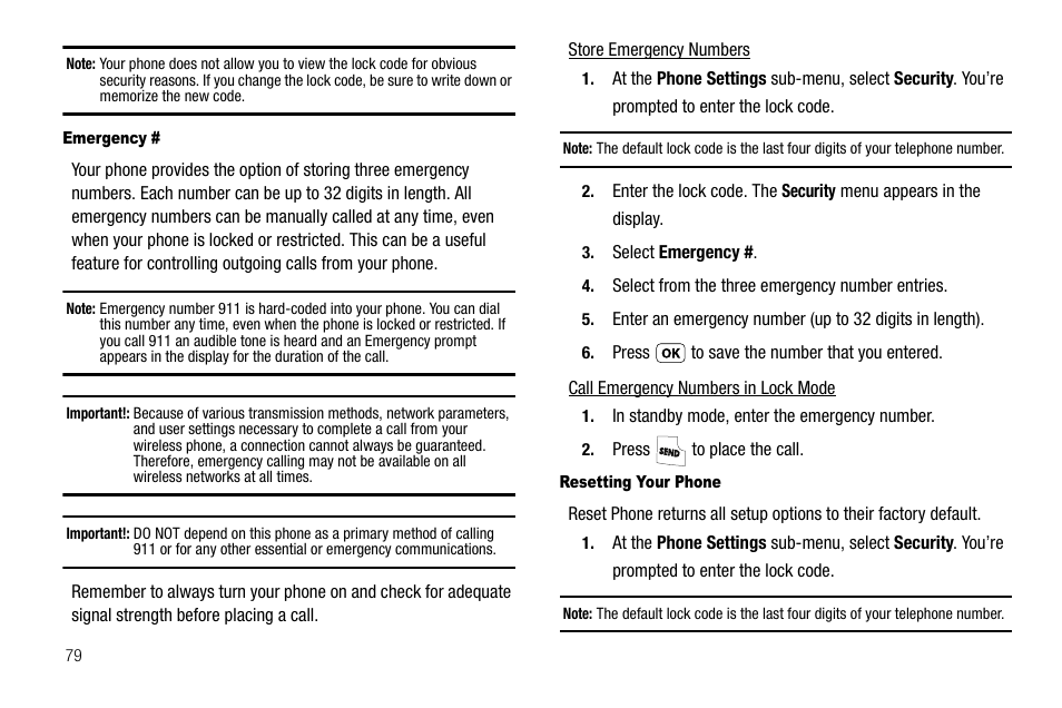 Emergency, Resetting your phone | Samsung SCH-R210LSAUSC User Manual | Page 82 / 112